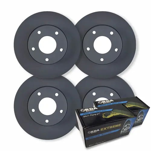 FULL SET DISC BRAKE ROTORS & HD PADS FOR VOLKSWAGEN LT35 2.5L TD 1996-2006