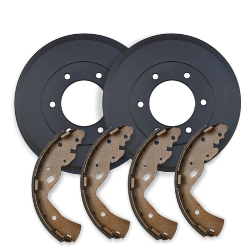 RDA Rear Brake Drums + Ceramic Shoes For Toyota Hilux 4WD GGN25 KUN26 4/2005 Onwards