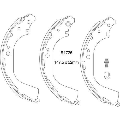RDA REAR BRAKE DRUM SHOES FOR NISSAN PATHFINDER R50 3.3L V6 9/1995-12/2004 R1726