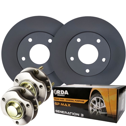 FRONT RDA DISC BRAKE ROTORS & PADS & HUBS FOR FORD FALCON AU II III 3/2000-10/2002