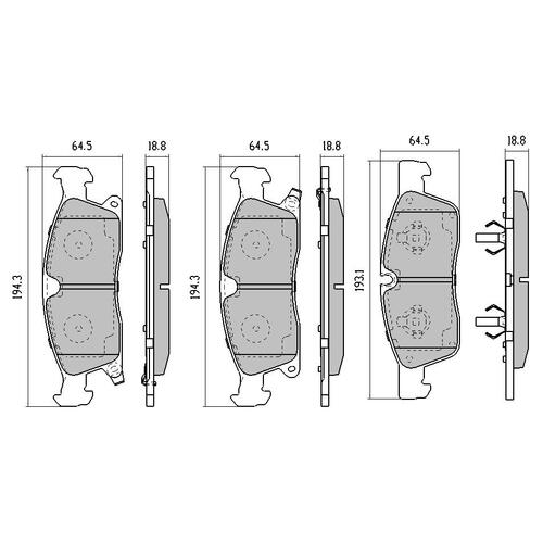 FULL SET RDA EXTREME H/D BRAKE PADS FOR MERCEDES-BENZ GL350CDI 2012-2016 RDX2186