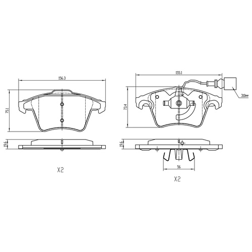 RDA EXTREME FRONT BRAKE PADS FOR VOLKSWAGEN TRANSPORTER 2.5TD 2003-2009 RDX2051