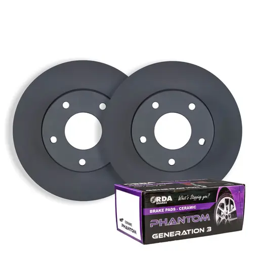 Front RDA Disc Brake Rotors & Ceramic Pads For Subaru Forester SG 6/2002-2005