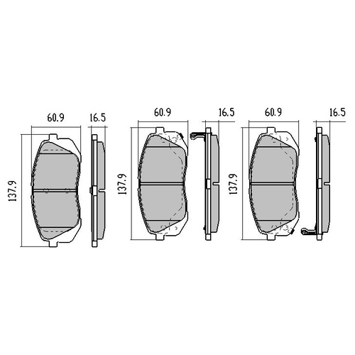 RDA GP MAX FULL SET FRONT BRAKE PADS FOR HYUNDAI IX35 11/2009-2013 RDB2055 FRONT