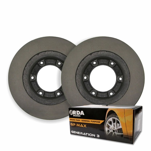RDA FRONT DISC BRAKE ROTORS + PADS for Holden Rodeo RA 4WD/2WD 3/2003-10/2008
