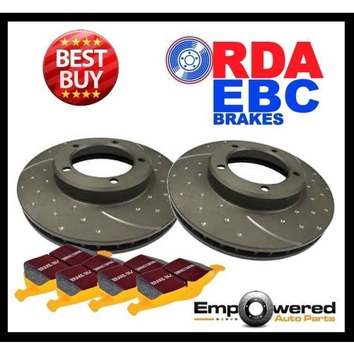 DIMPLED SLOTTED REAR DISC BRAKE ROTORS + EBC PADS FITS CHRYSLER 300C SRT8 2006 ON