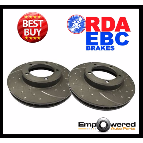 DIMPLED & SLOTTED FRONT DISC BRAKE ROTORS FOR MITSUBISHI MAGNA TJ TL 3.0L 3.5L 2000-05