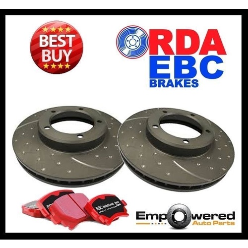 DIMPLED SLOTTED REAR DISC BRAKE ROTORS+PADS Fits Toyota Chaser JZX100 RDA7511D