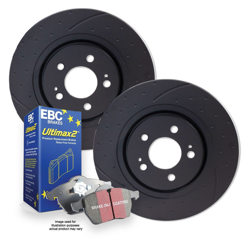 DIMP SLOTTED FRONT RDA DISC BRAKE ROTORS & EBC PADS FOR HOLDEN RODEO V6 2WD/4WD 1998-2002