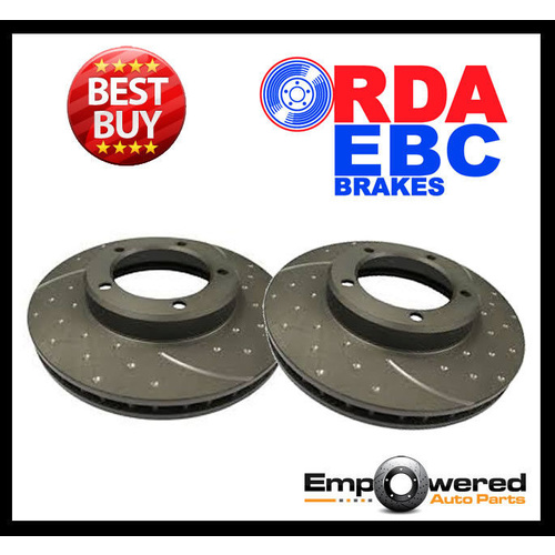 DIMPLED & SLOTTED RDA REAR DISC BRAKE ROTORS FOR SUBARU LIBERTY B4 GT 2003-2008