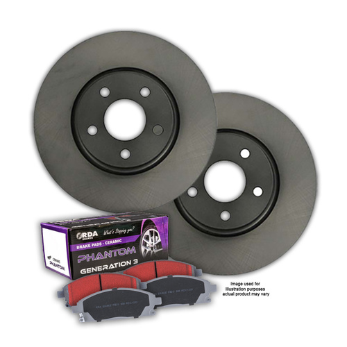 RDA FRONT DISC BRAKE ROTORS + PADS for Mercedes Benz W204 C280 7/2007-10/2009