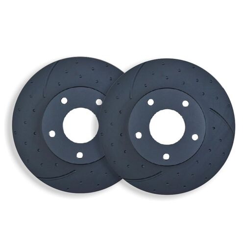 DIMPLED & SLOTTED REAR DISC BRAKE ROTORS FOR JEEP GRAND CHEROKEE SRT8 WK 6.4L