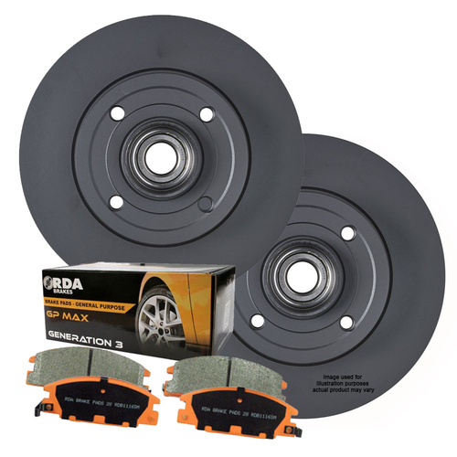 REAR RDA DISC BRAKE ROTORS & PADS 267MM FOR CITROEN BERLINGO 1.6L 1.6D 1.6TD 2008-2012