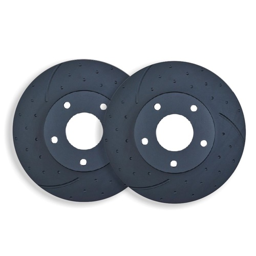 DIMPLED & SLOTTED RDA FRONT DISC BRAKE ROTORS FOR SUBARU LIBERTY 2.5L GT 2005-2009