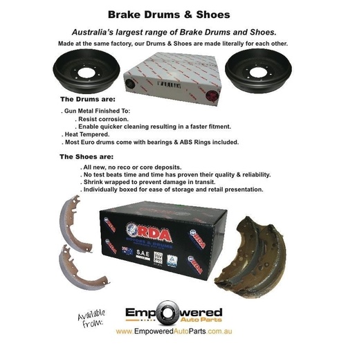 REAR DRUM BRAKE SHOES PAIR with 12 MTH WARRANTY for Holden Barina SB 1994-2001 