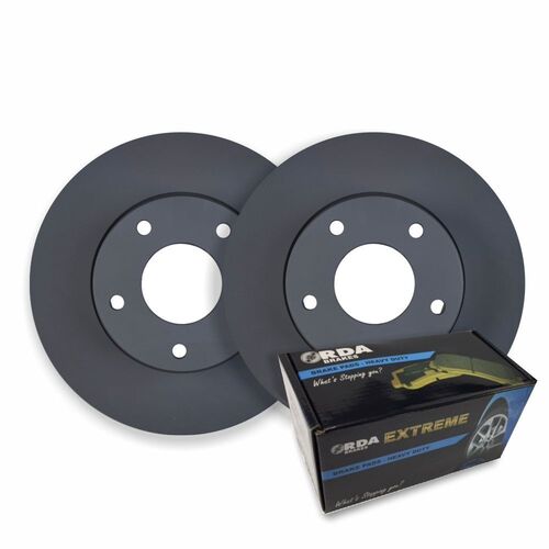 FRONT DISC BRAKE ROTORS+H/D PADS for Volkswagen Crafter 50 Series 2.5TD 5/06 on 