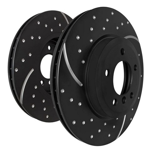 DIMPLED & SLOTTED FRONT DISC BRAKE ROTORS RDA7625D FOR PEUGEOT 4007 2.4L 2.2TD 2009 ON