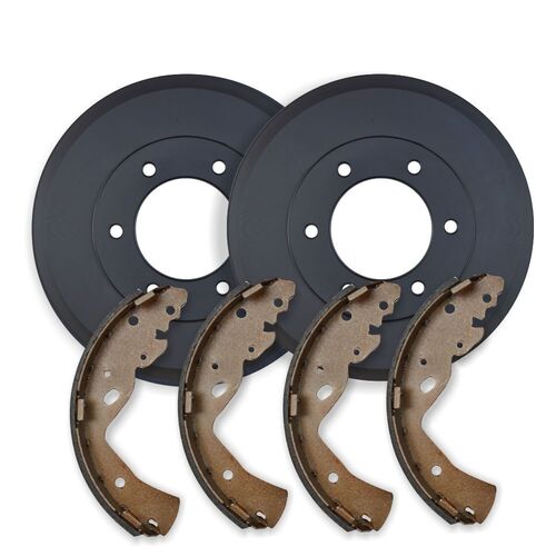 RDA REAR BRAKE DRUMS + BRAKE SHOES RDA6506 FOR FORD FESTIVA WB SERIES II 12/1996 ON
