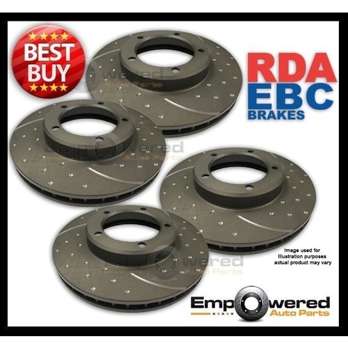 FULL DIMPLED & SLOTTED DISC BRAKE ROTORS FOR NISSAN X-TRAIL 2.0L T31 SERIES II 07ON