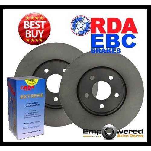 FRONT RDA DISC BRAKE ROTORS & H/D PADS FOR MAZDA RX8 SPORTS 1.3L 322MM 7/2003-6/2012