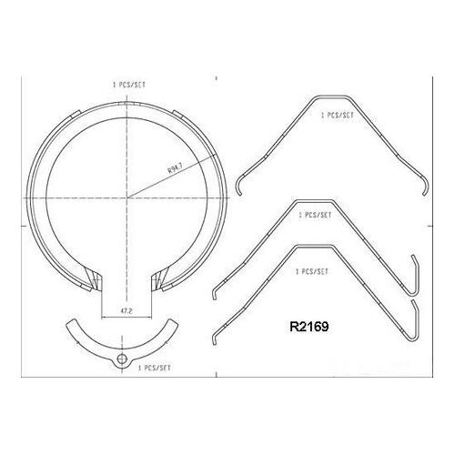 REAR HANDBRAKE SHOES FOR FORD FALCON BA FPV GTP PURSUIT 9/2002-9/2005