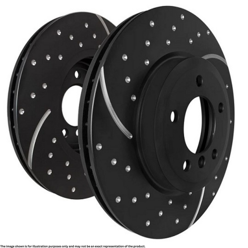 DIMPLED & SLOTTED FRONT DISC BRAKE ROTORS FOR VOLKSWAGEN PASSAT V 2005-08 RDA7229D