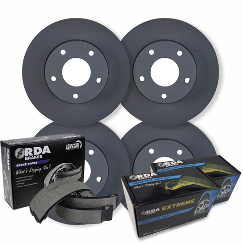 Full SET Disc Brake Rotors + Pads & H/B Shoes For LandCruiser 70 Series 1990-1999