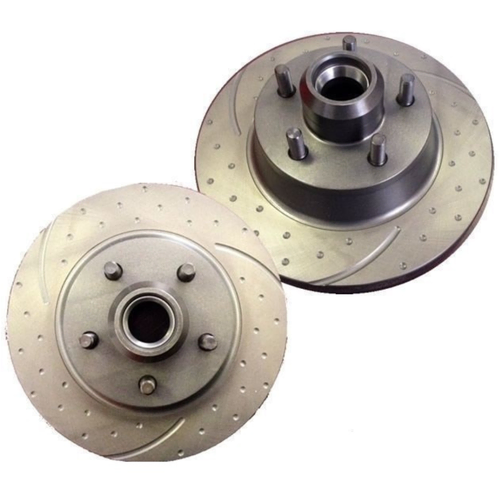 Dimpled & Slotted Front Disc Brake Rotors For Ford Falcon EB ED With-Abs XR6