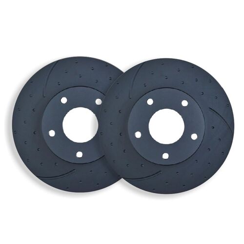 DIMPLED & SLOTTED FRONT DISC BRAKE ROTORS FOR MERCEDES-BENZ W204 C300 3.0L V6 11/2009-5/11