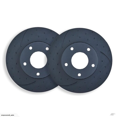 DIMPLED & SLOTTED REAR DISC BRAKE ROTORS FOR MAZDA RX8 1.3L 4/2003-7/2012 RDA7943D