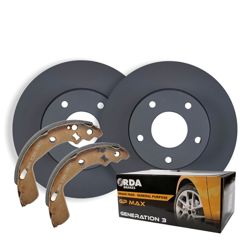 Rear RDA Disc Brake Rotors & Pads & H/B Shoes For Mercedes-Benz W163 ML320 2002-8/2002